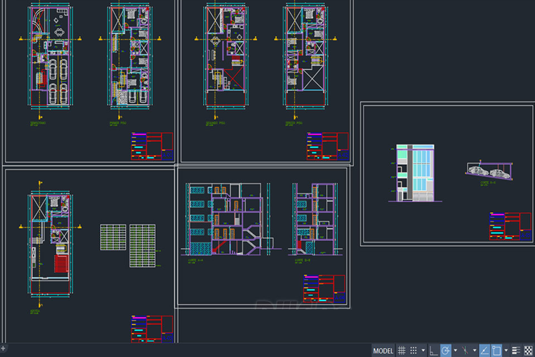 دانلود فایل اتوکد خانه ۴ طبقه DWG | 4 Level House Dwg File برای AutoCAD